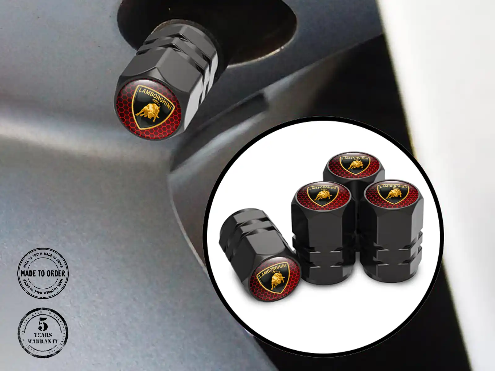 Lamborghini Caps Tige Valve Voiture Style Moderne